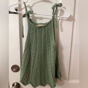 Altar'd State Sage Green Knit Tank Top